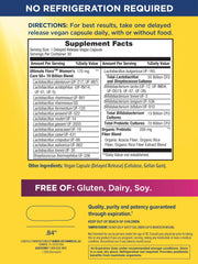 Label on bottle showing 70 Billion CFU