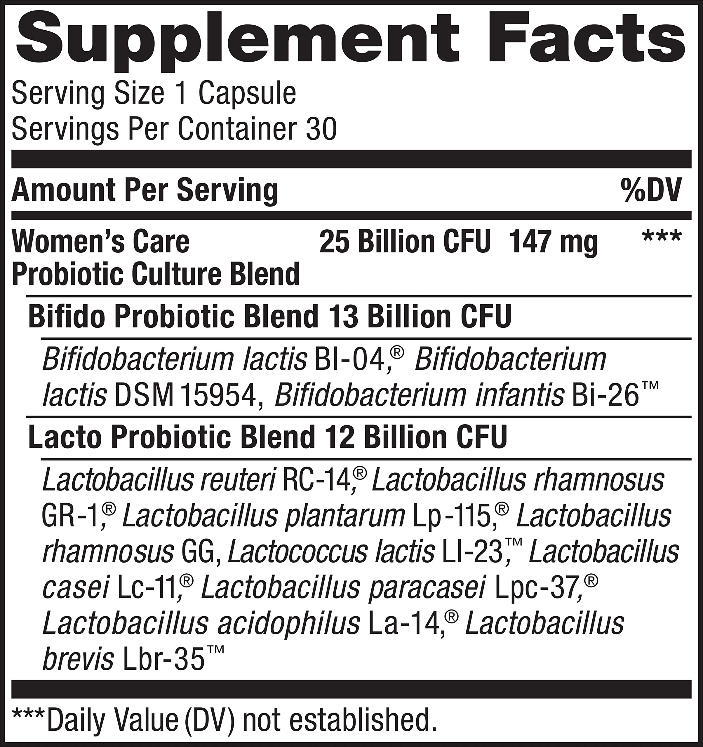 Graphic showing 12 probiotic strains