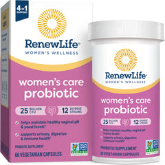 Front label of Renew Life Women's Probiotic Capsules bottle, 60 count