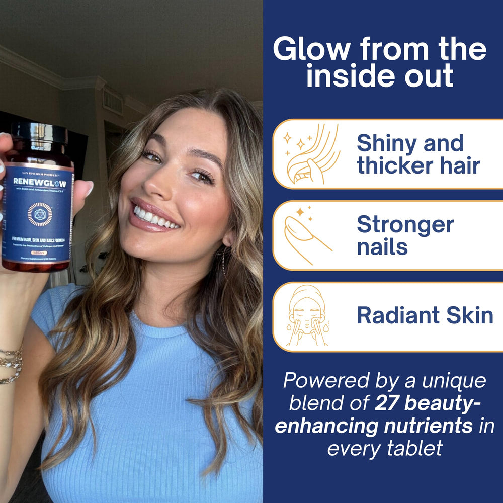 MSM and vitamin C illustration representing Renewglow ingredients