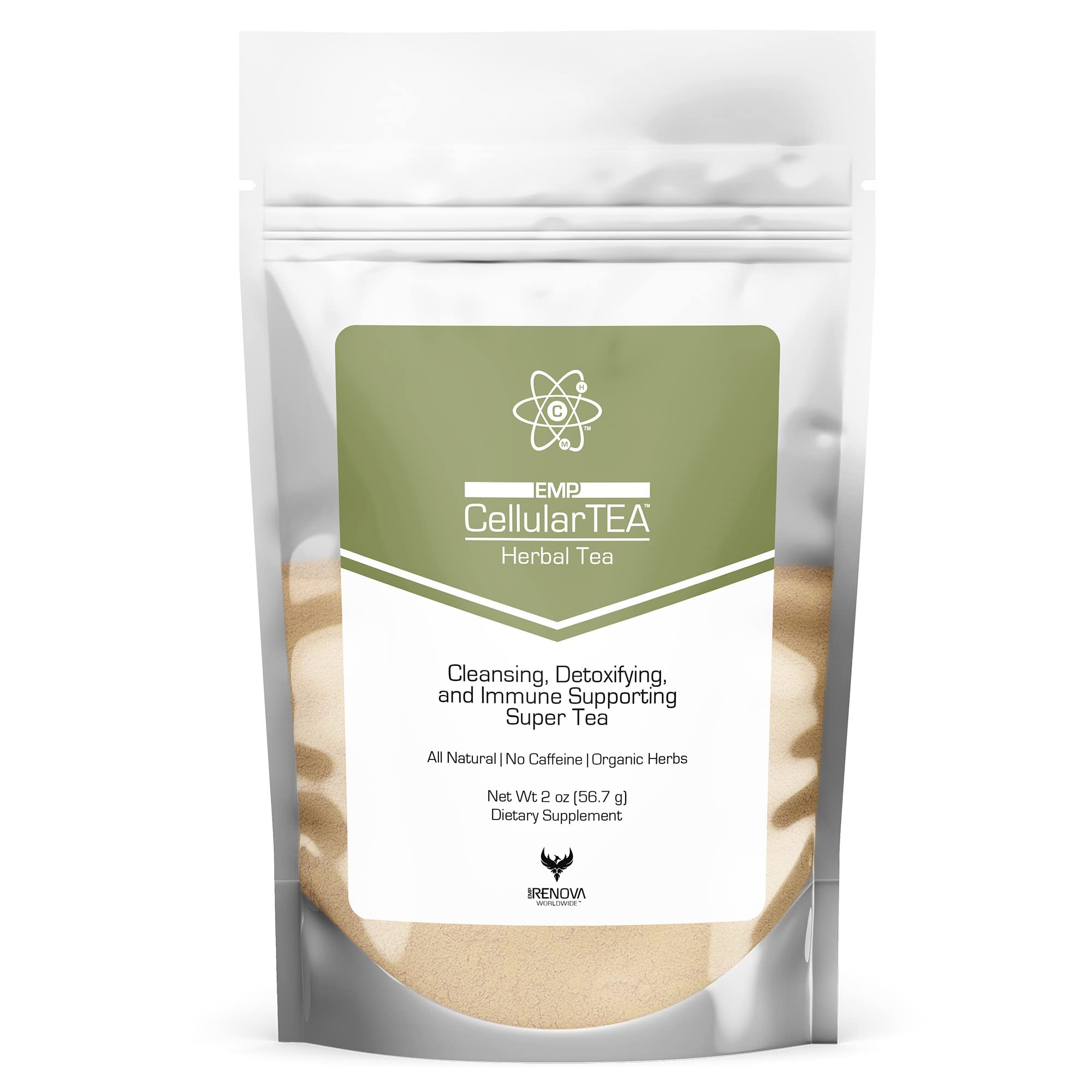 Renova CellularTea packaging hero, caffeine-free detox option for daily use