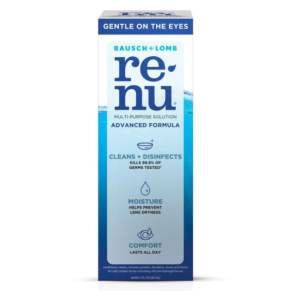 Two pack of Renu Advanced Formula solution bottles on white background