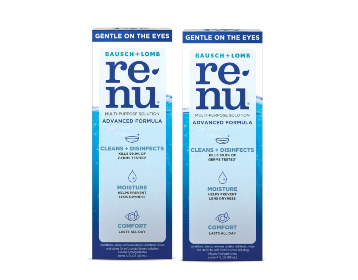 Two 4 oz bottles of Renu Advanced Formula Multi-Purpose Solution (Pack of 2)