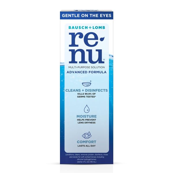 Close-up of Renu Advanced Formula bottle label