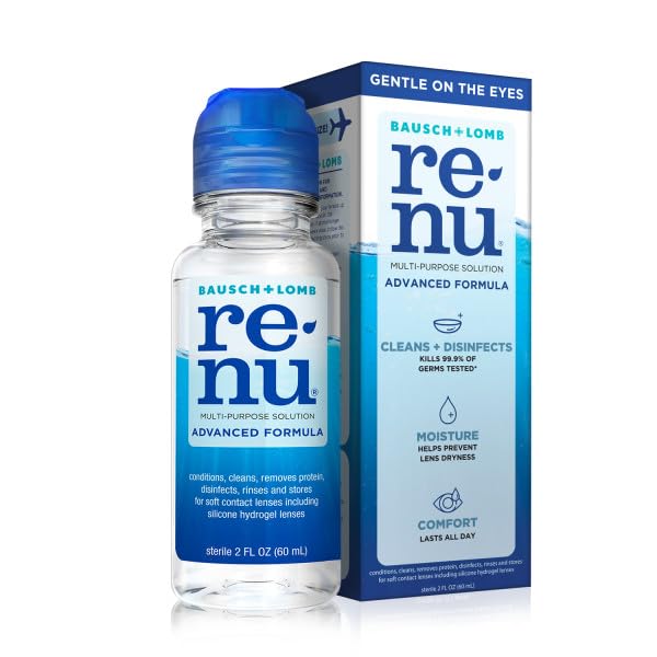 Travel size 2oz bottle of Renu Advanced Formula for on the go
