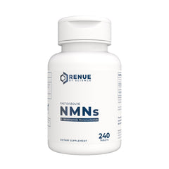 Renue By Science NMN Lemon flavor bottle and tablets