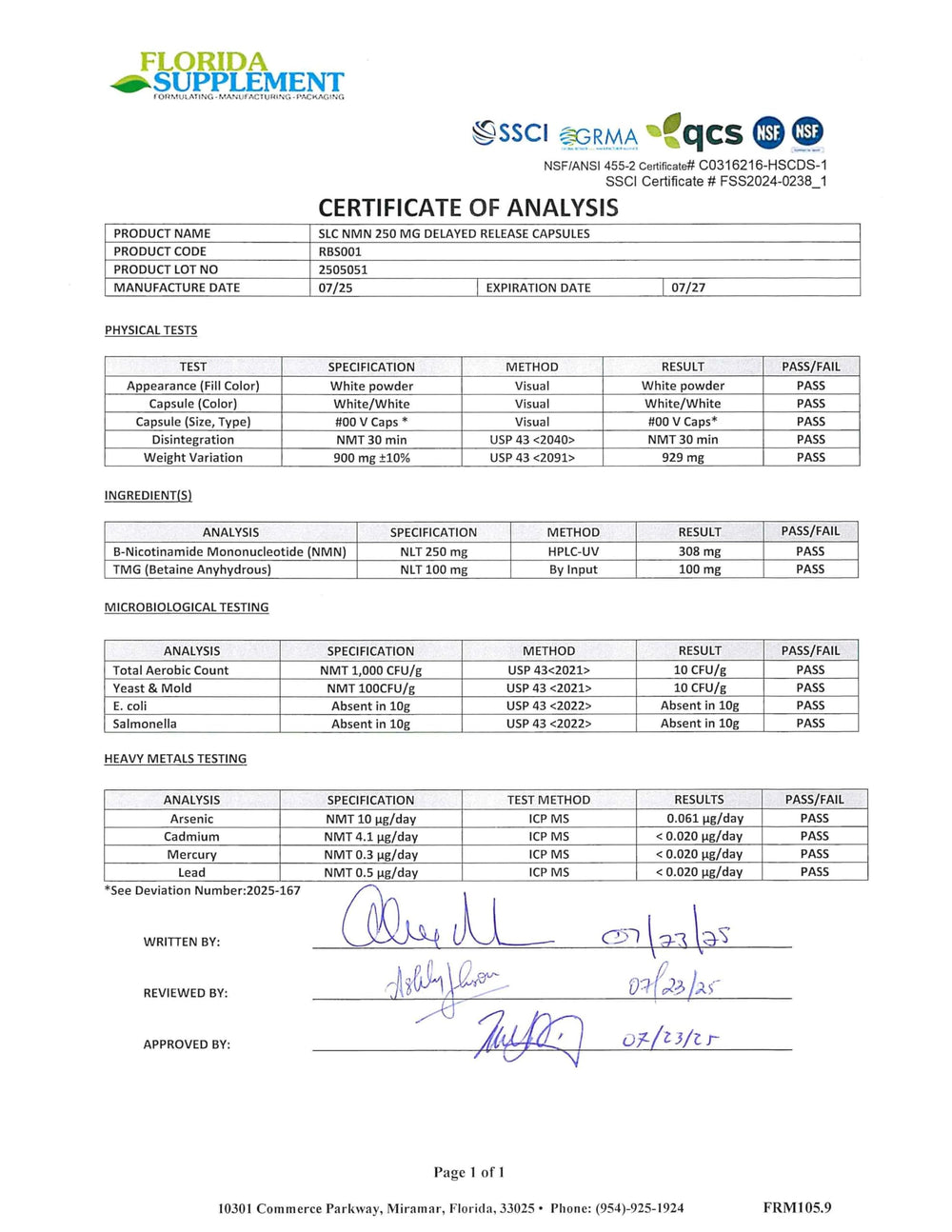 GMP-compliant facility and third-party tested label