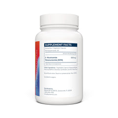 Liposomal NMN capsules on white background
