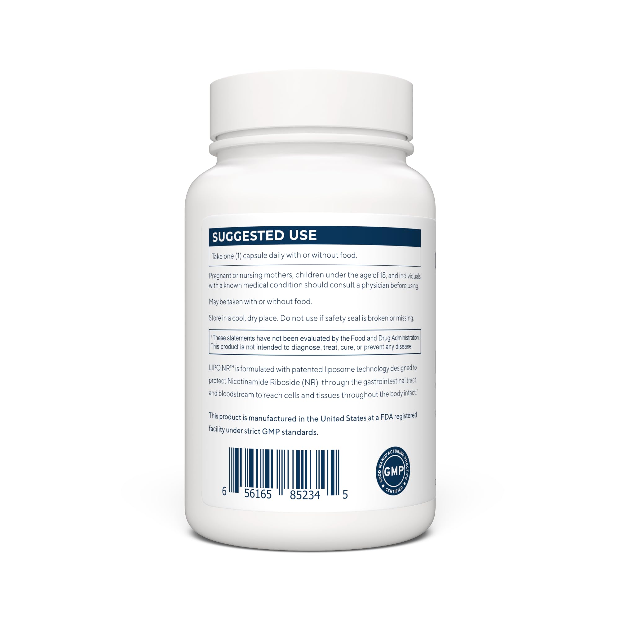 RENUE NR liposomal NAD capsules bottle close-up