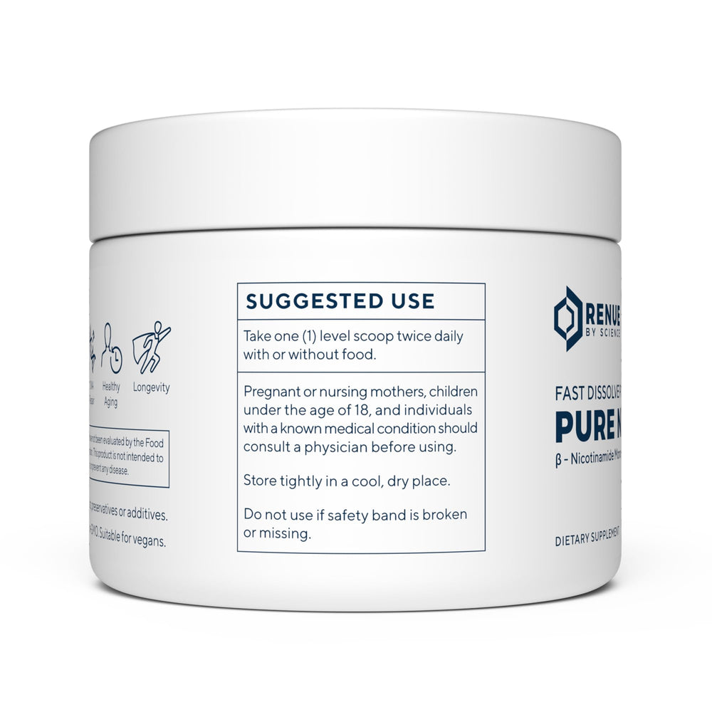 RENUE NMN powder packaging with scoop