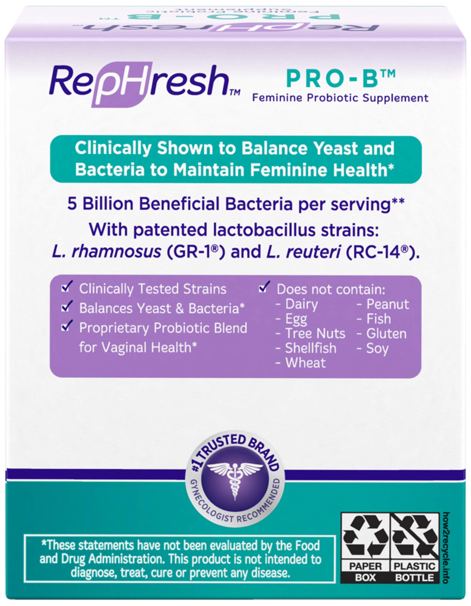 RepHresh Pro-B bottle back label close-up