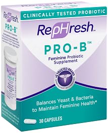 Back label of RepHresh Pro-B probiotic pack showing ingredients