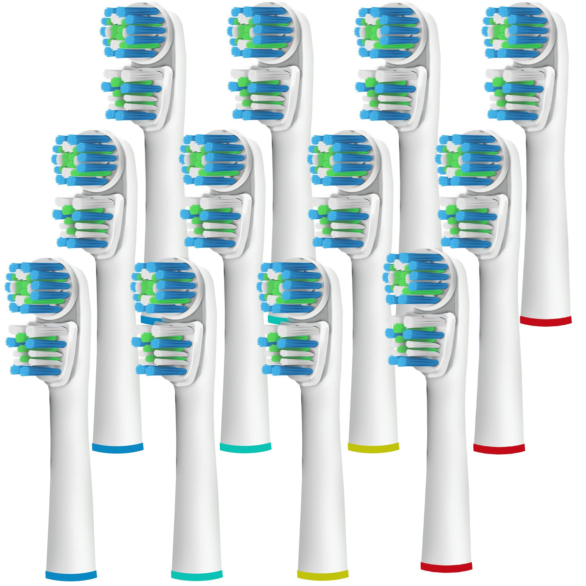 Replacement brush heads for Oral-B Braun Double Clean – 12 pack (front view)