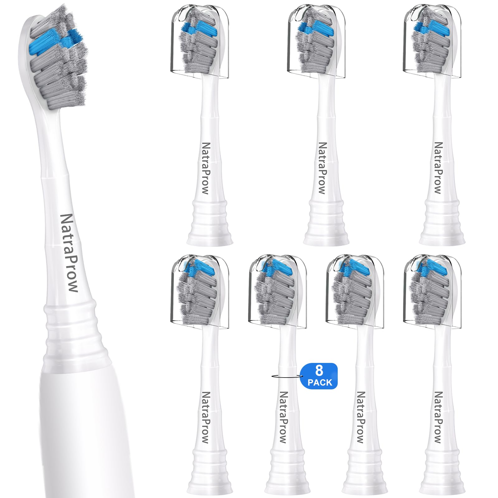 Philips Sonicare replacement brush heads in charcoal and blue (8 count)