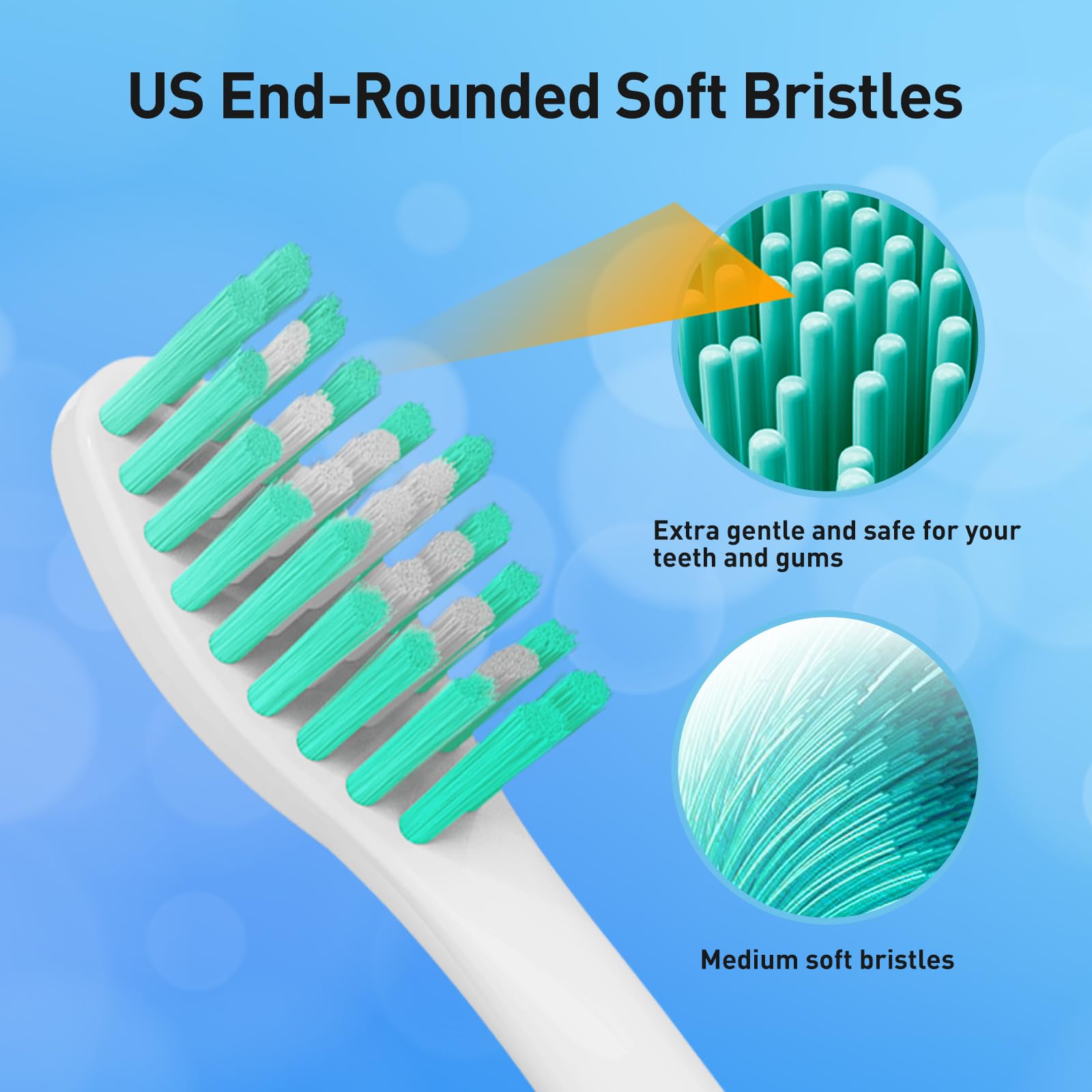 Six-pack packaging of Philips Sonicare compatible replacement brush heads