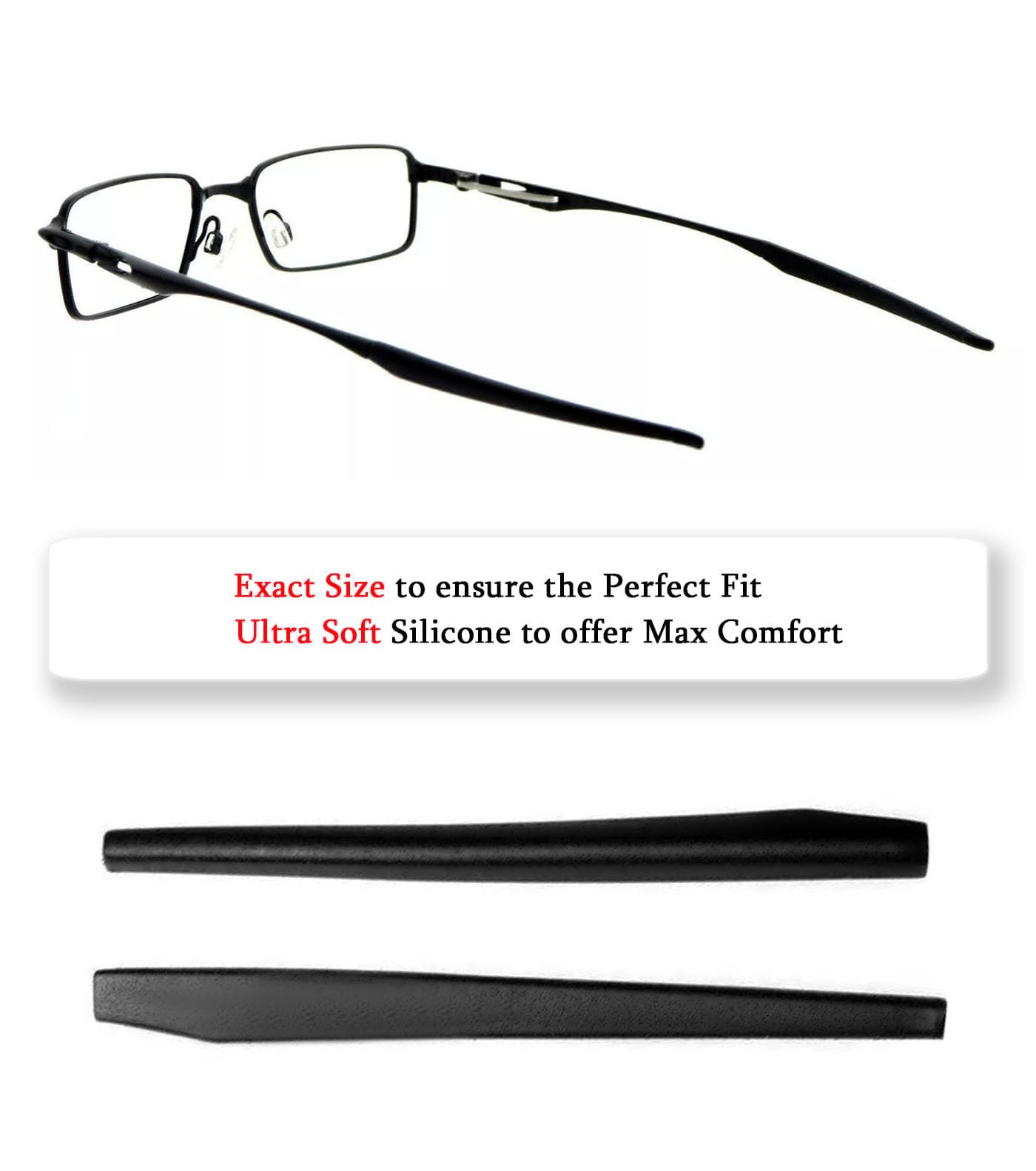 Soft black silicone earsocks compatible with Oakley Mono Shock OX3098