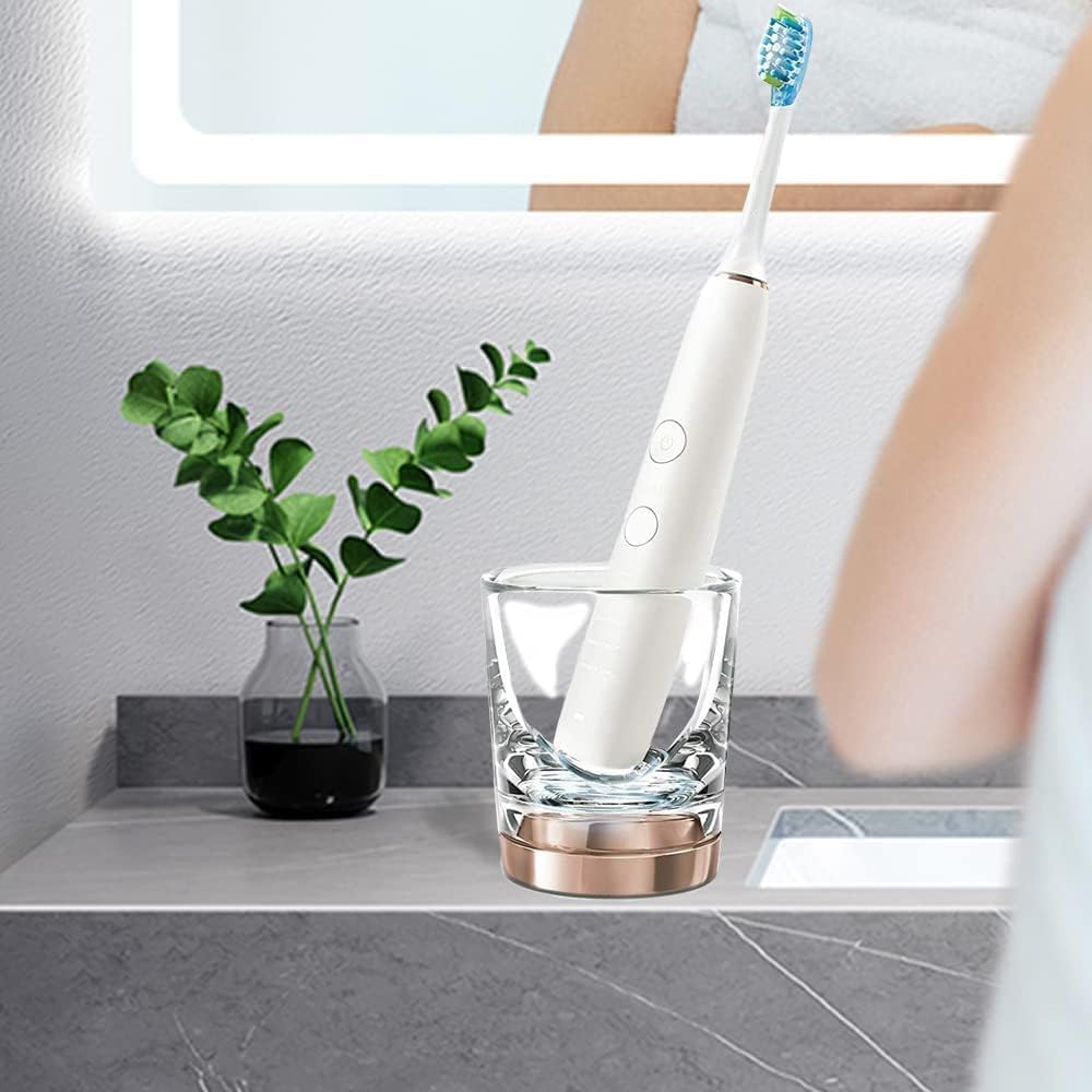 Compatible replacement charger base and glass cup for Philips SoniCare 9300/9500/9700 series