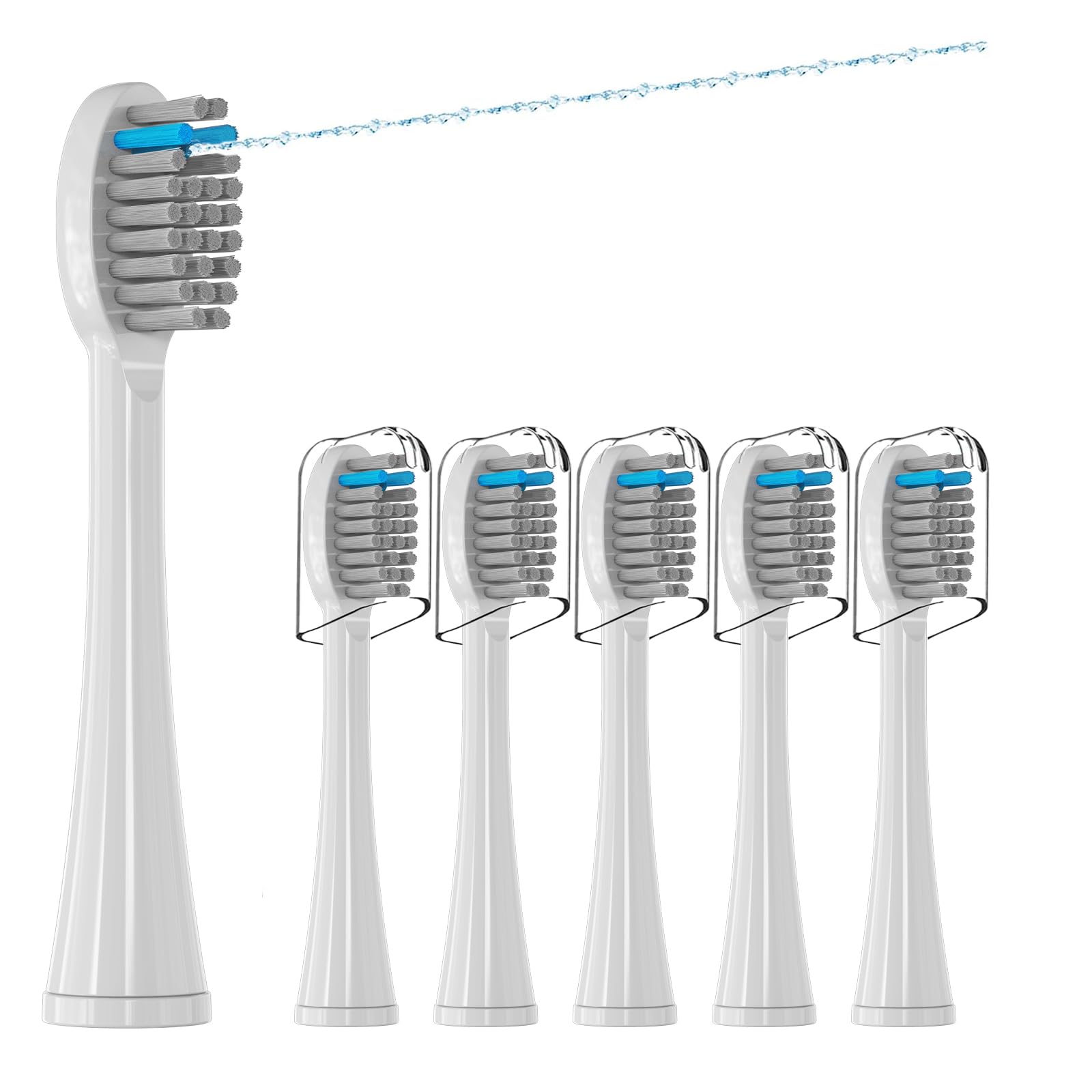 6-pack replacement toothbrush heads for Waterpik Sonic Fusion SF01/SF02/SF03/SF04