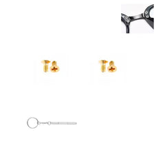 Gold stainless steel hinge screws for sunglasses