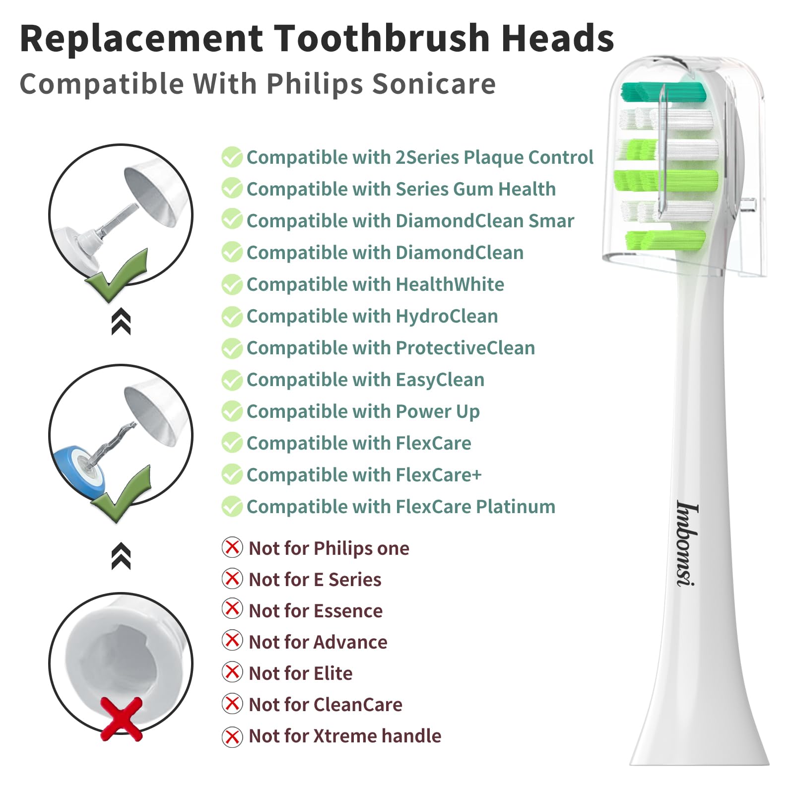 DuPont bristles on Sonicare compatible brush head