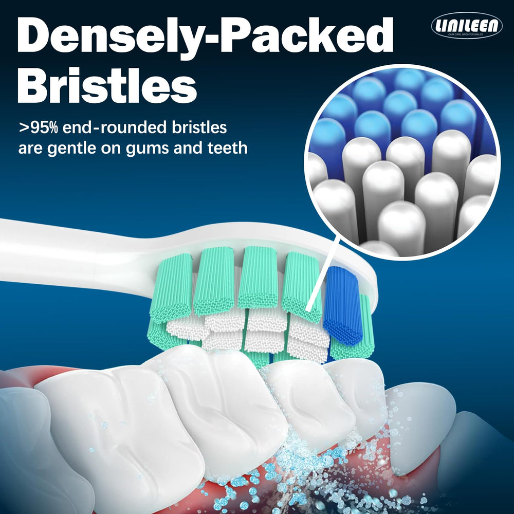 Dense bristles and curved tips for deep cleaning