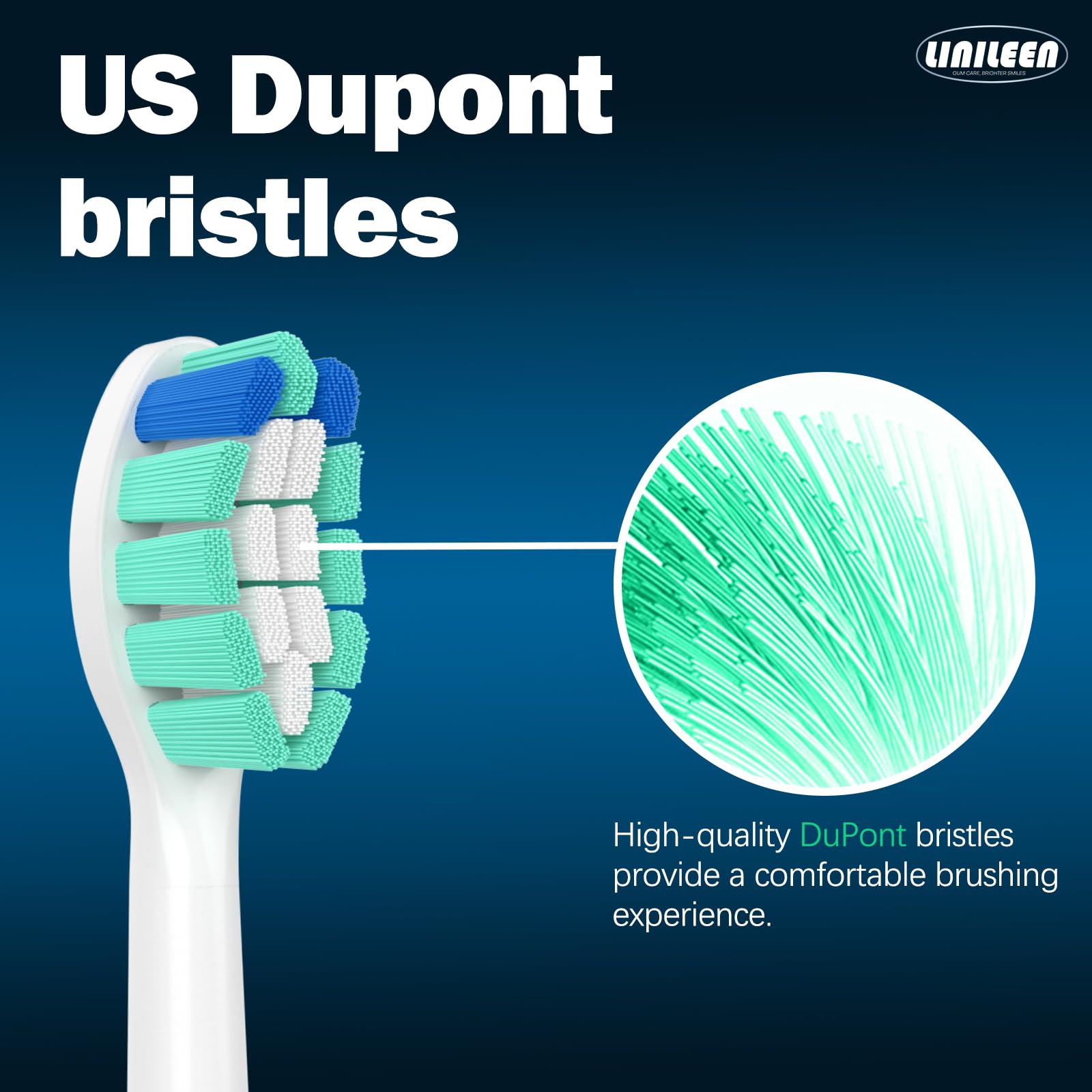 Blue wear indicator on Sonicare replacement head
