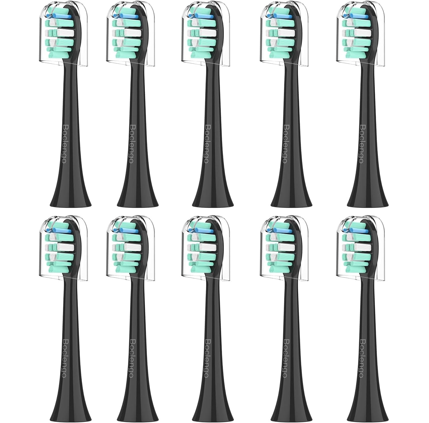 Black Philips Sonicare replacement toothbrush heads 10-pack