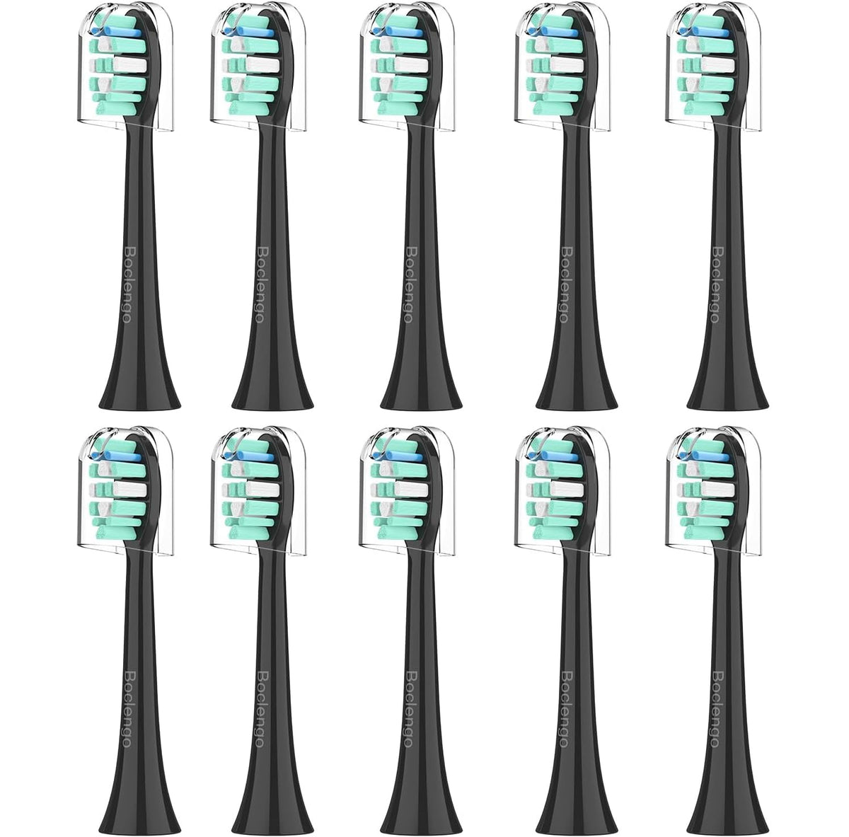 Black Philips Sonicare replacement toothbrush heads 10-pack