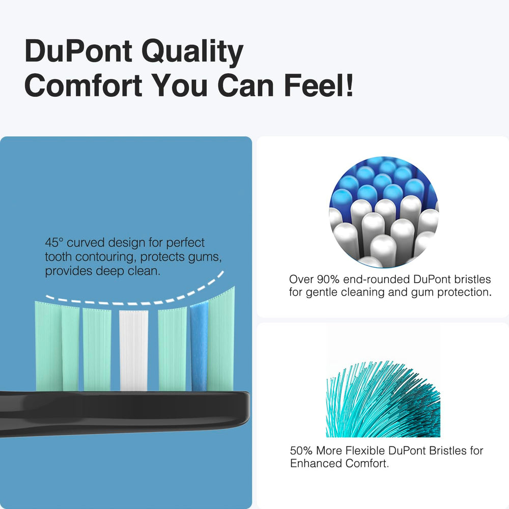 DuPont end-rounded bristles for gentler brushing