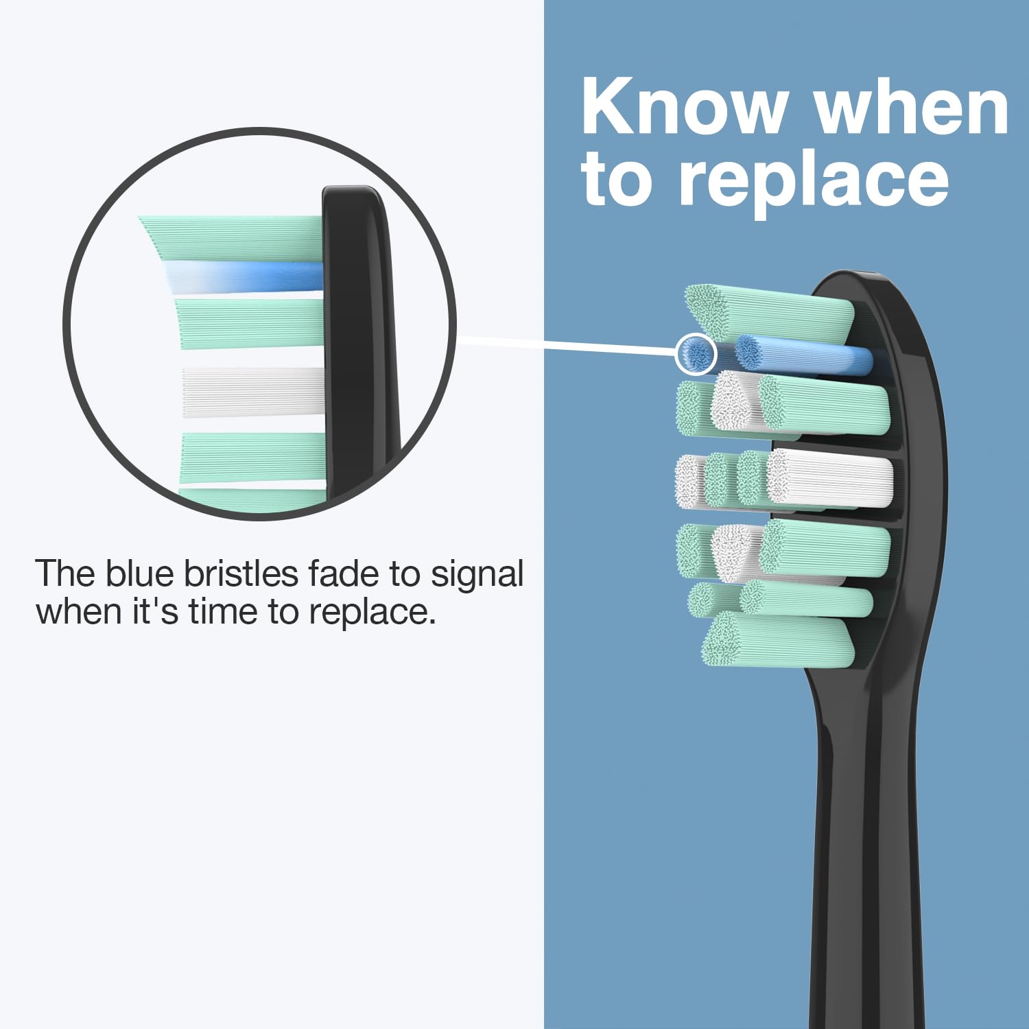 Durable black replacement heads for Philips Sonicare