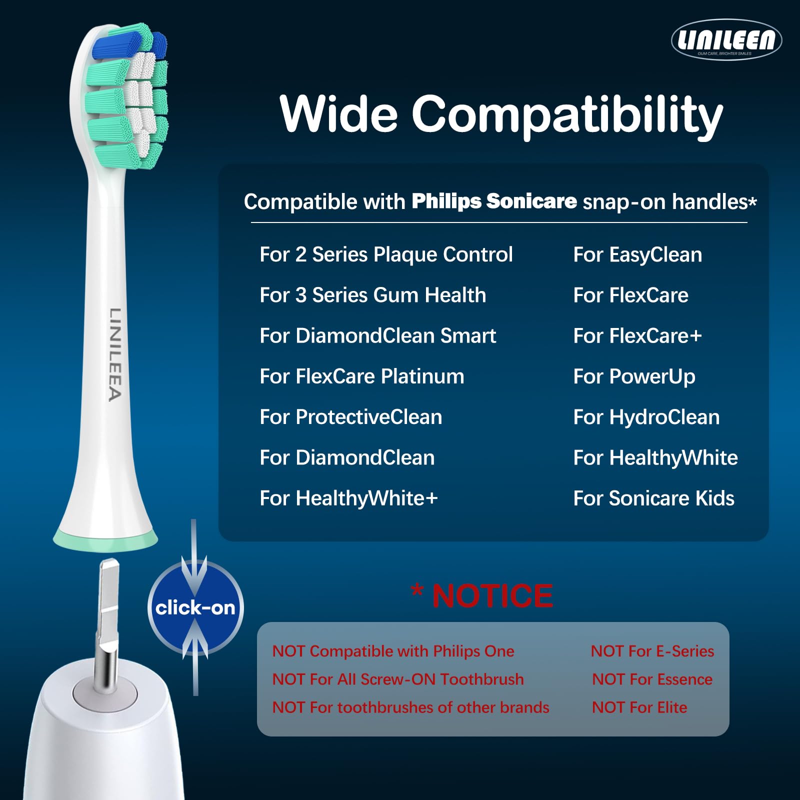Replacement head compatible with DiamondClean/ProtectiveClean/FlexCare