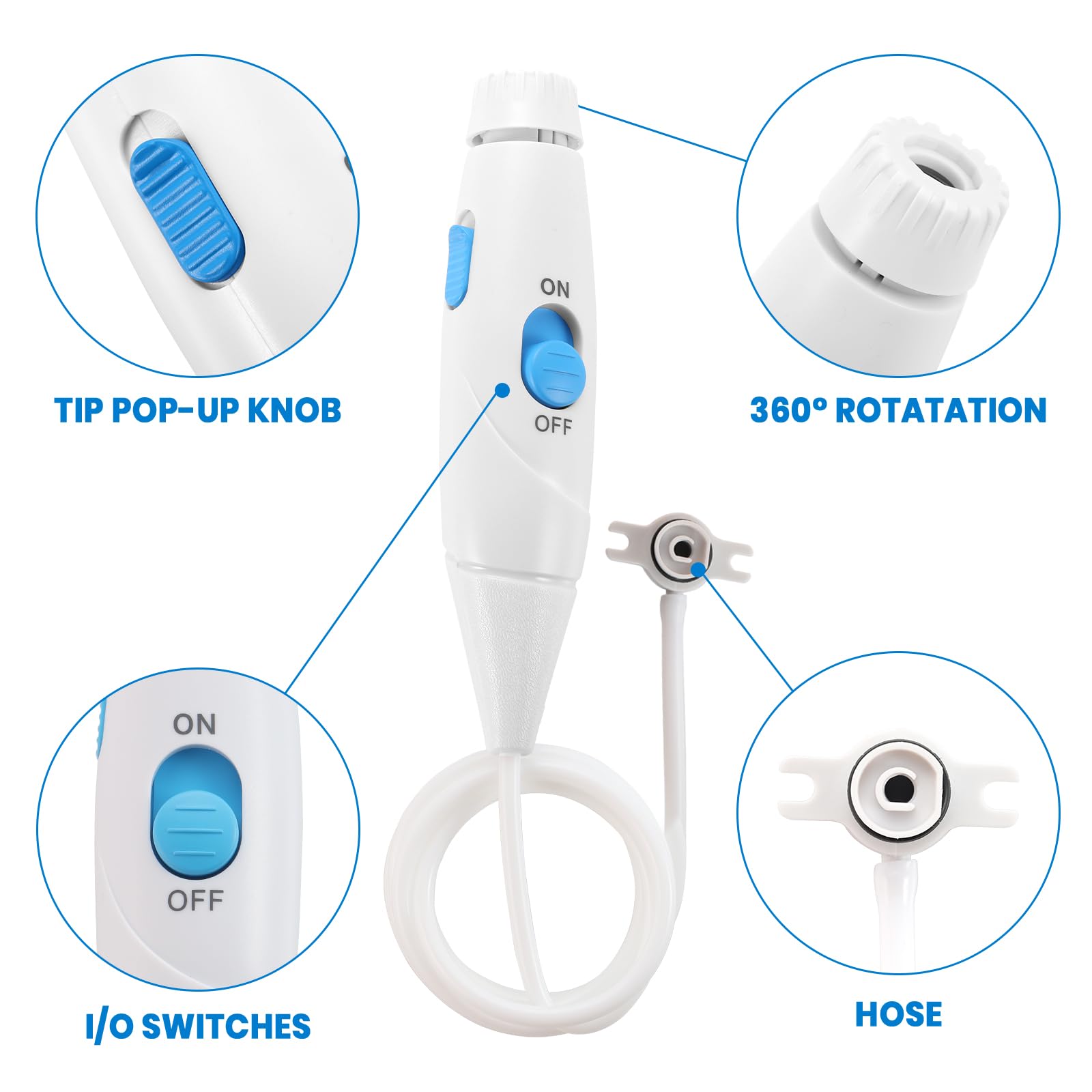 Waterpik Aquarius WP-660/WP-670 replacement hose and handle kit compatible with WP-660 and WP-670