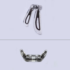 Replacement nose bridge pad being installed on glasses