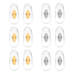 Gold and silver replacement Ray-Ban clip-on nose pads, 6 pairs