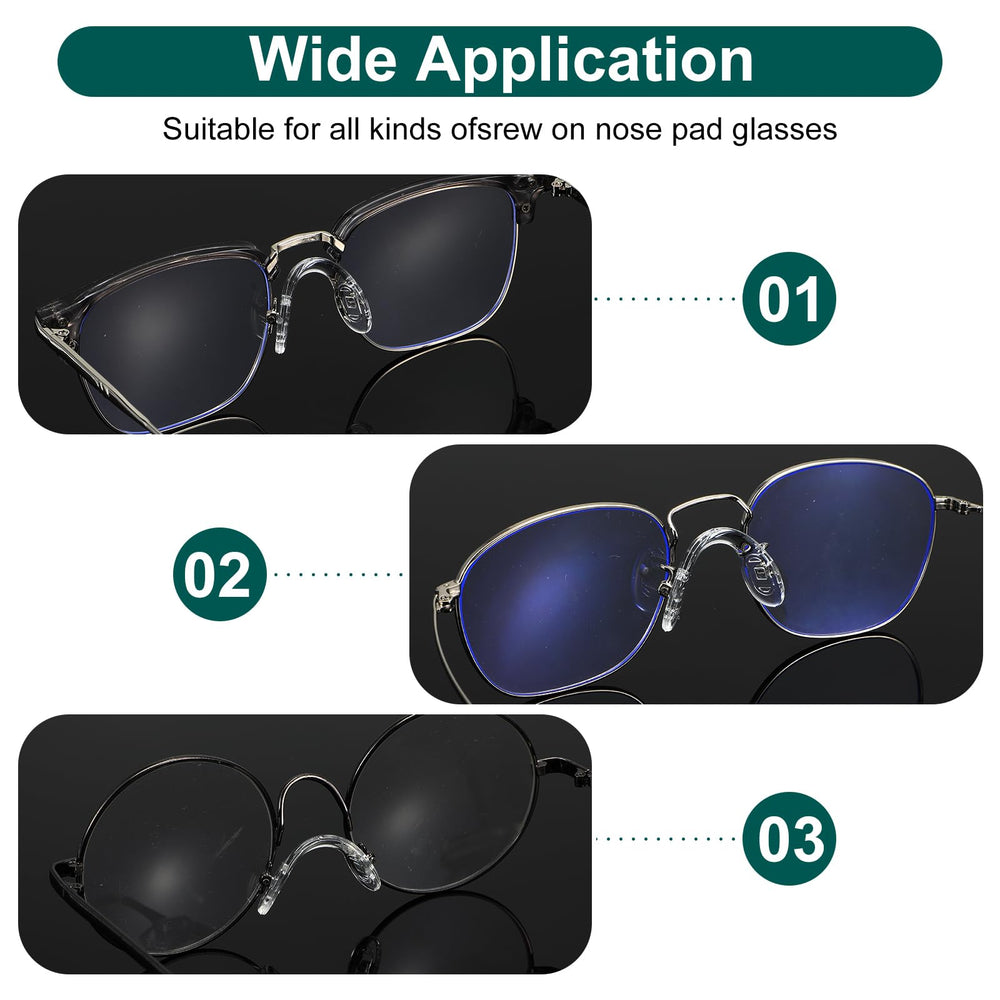 24-pack silicone eyeglass nose pads and screwdriver included