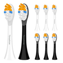 Eight replacement Philips Sonicare toothbrush heads with soft Dupont bristles