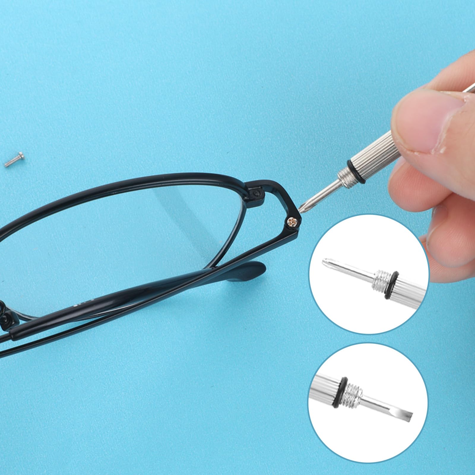 Screws and screwdriver included in the replacement kit