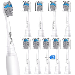 Pack of 10 charcoal bamboo-infused replacement brush heads for Philips Sonicare