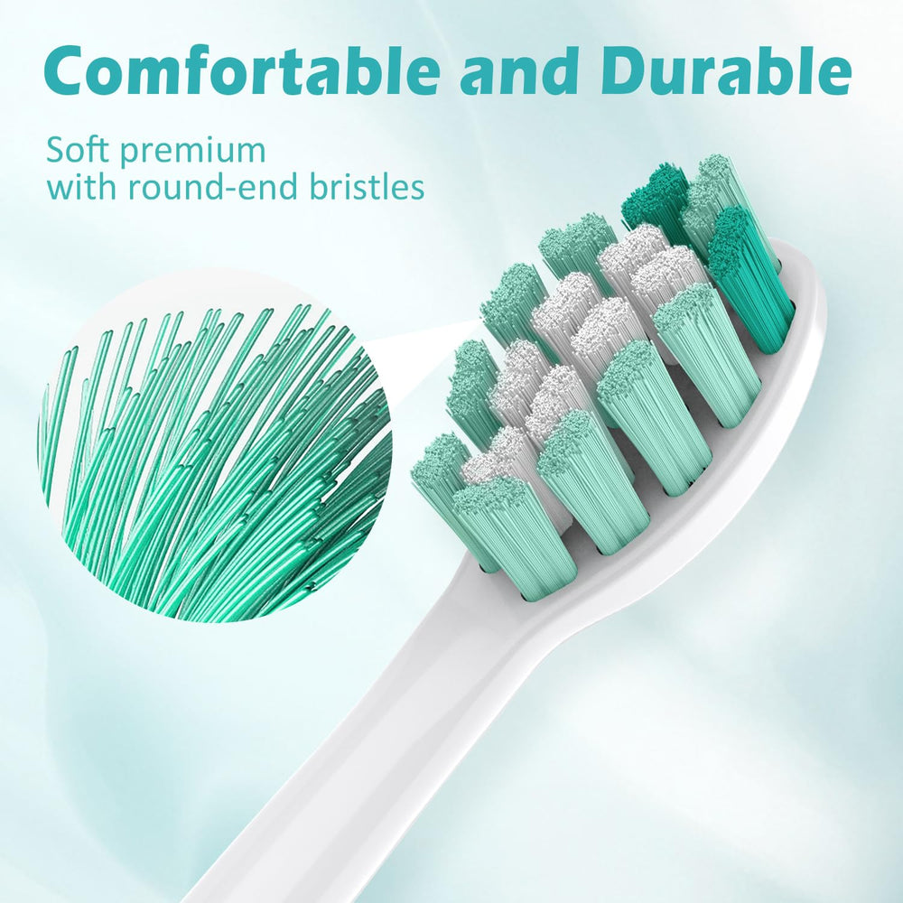 Indicator bristles fade color to signal replacement every 3 months