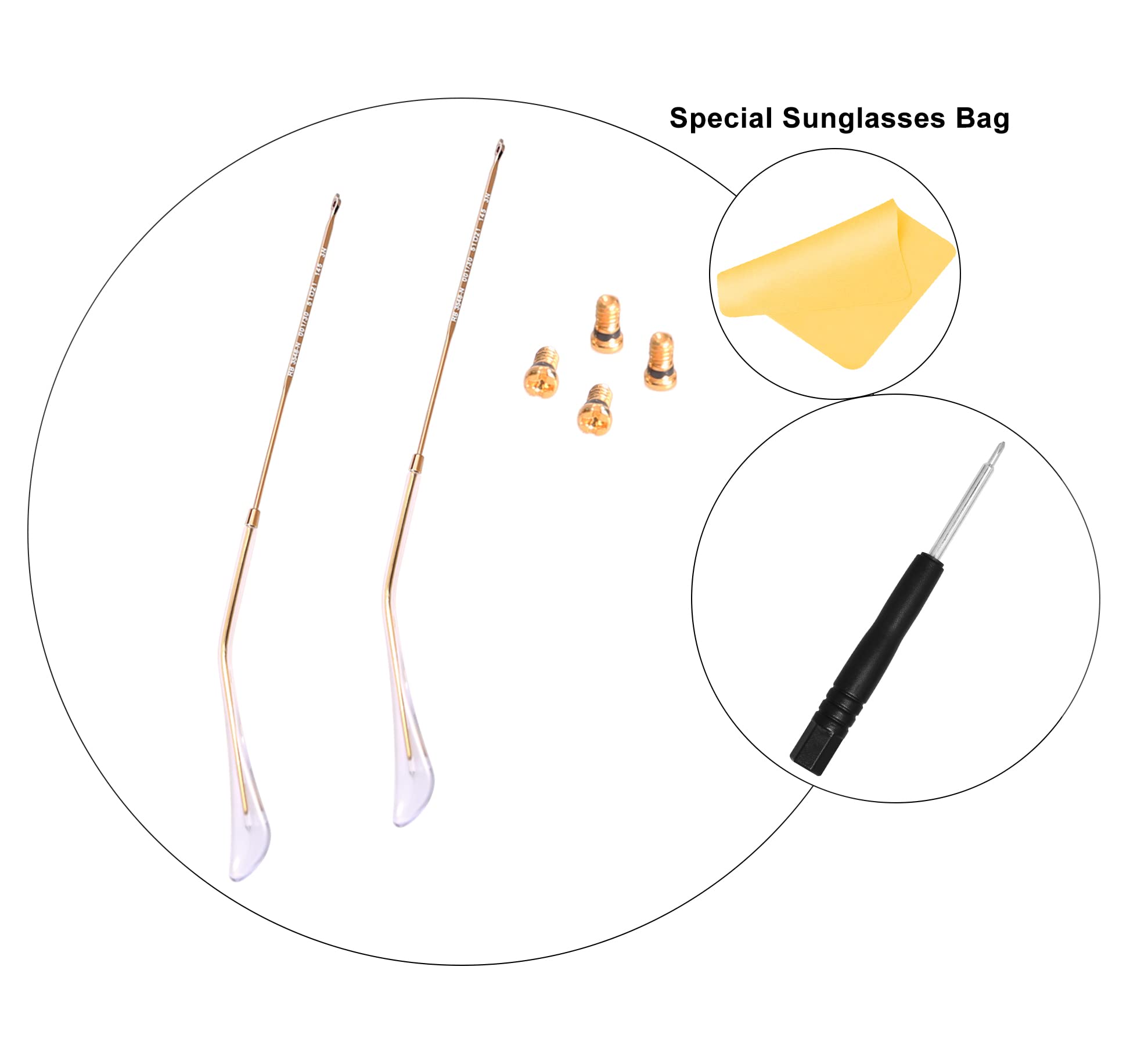 Temple arm length 145mm metal frame compatibility for Ray-Ban hexagonal flat lenses
