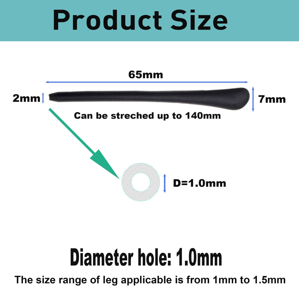 Anti-slip end tips mounted on slim metal eyeglass frames