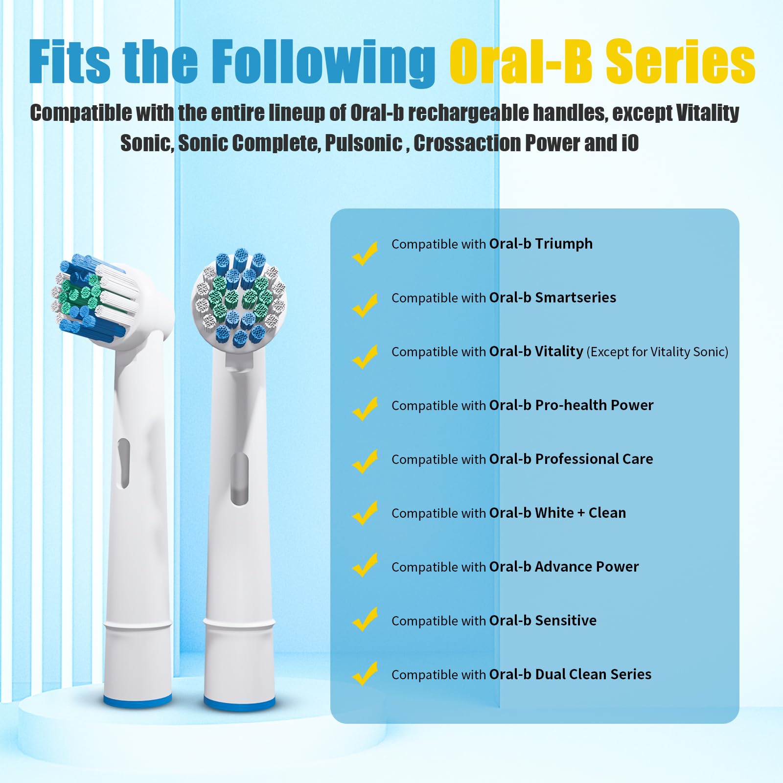 8-piece set of replacement toothbrush heads