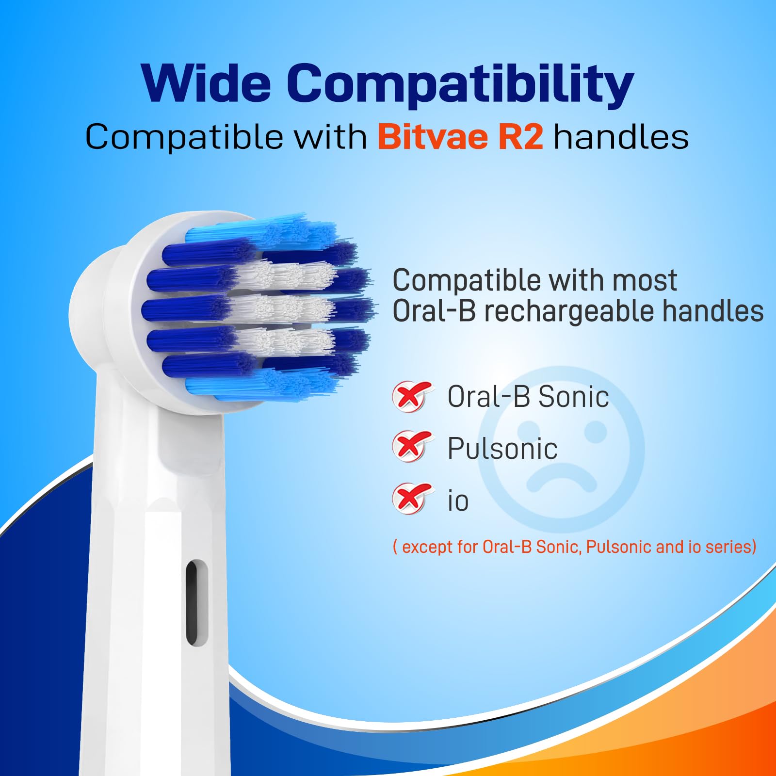 Soft nylon bristles for gentle brushing on gums