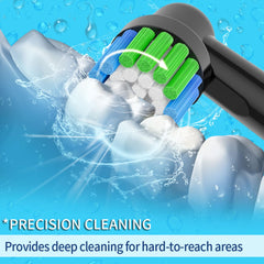 Black Oral-B replacement toothbrush heads – 8-pack for Braun electric toothbrushes