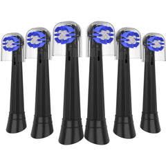 Replacement toothbrush heads for Oral-B IO series with black color in a 6-pack