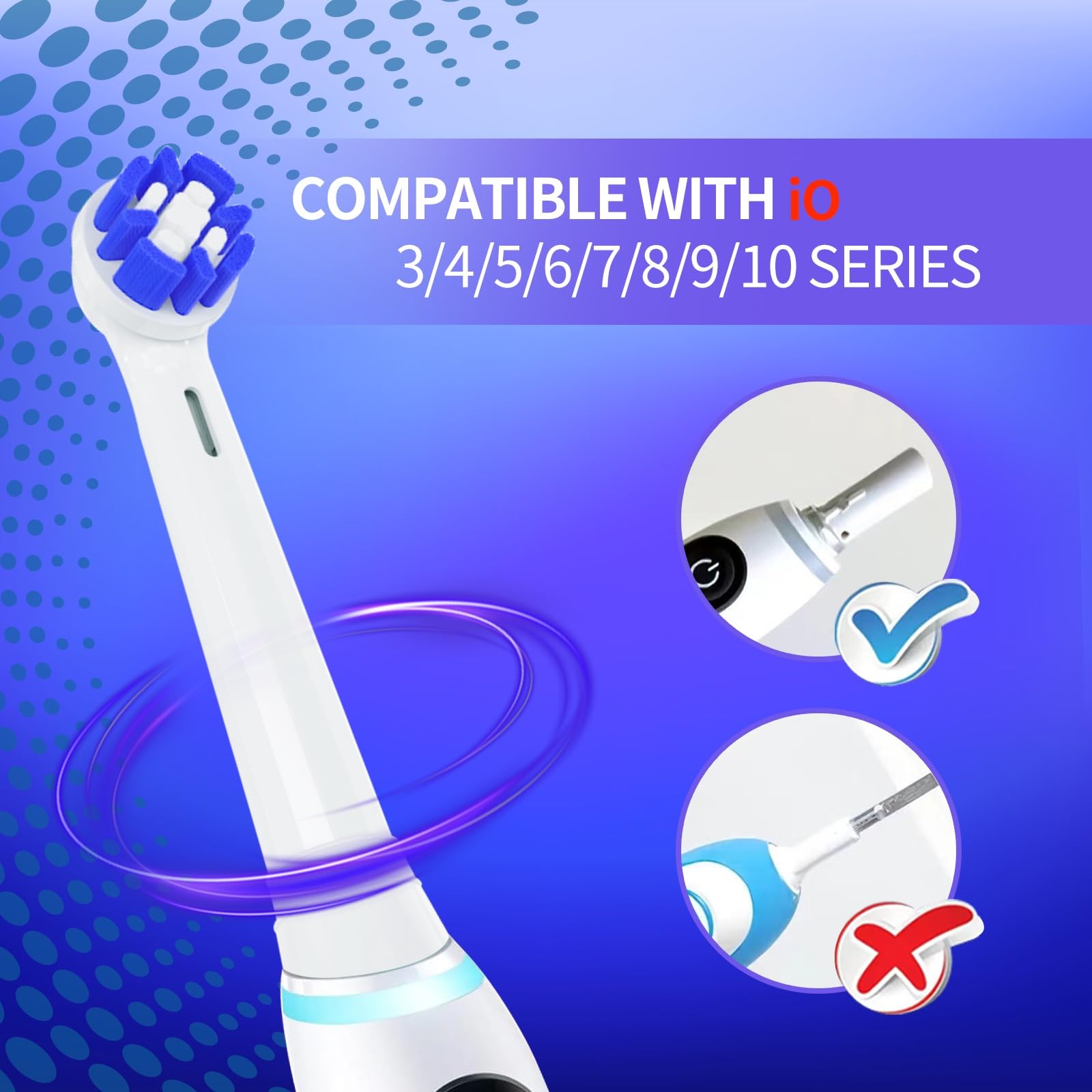 Medium bristle replacement heads for Oral-B iO series