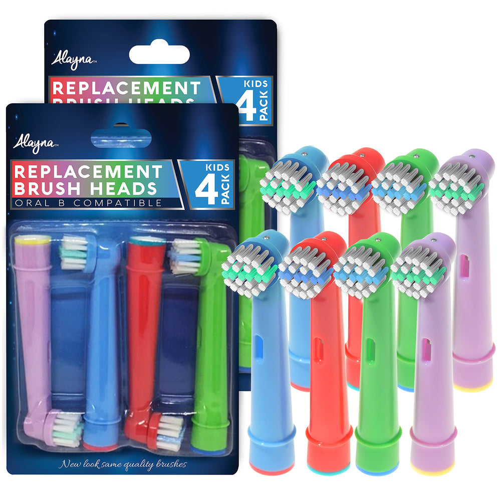 Colored replacement toothbrush heads for Oral-B kids - 8 pack