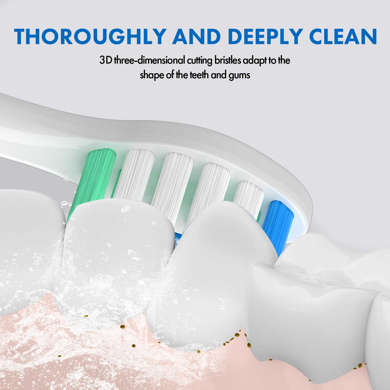 Close up of DuPont bristles on Philips Sonicare compatible heads