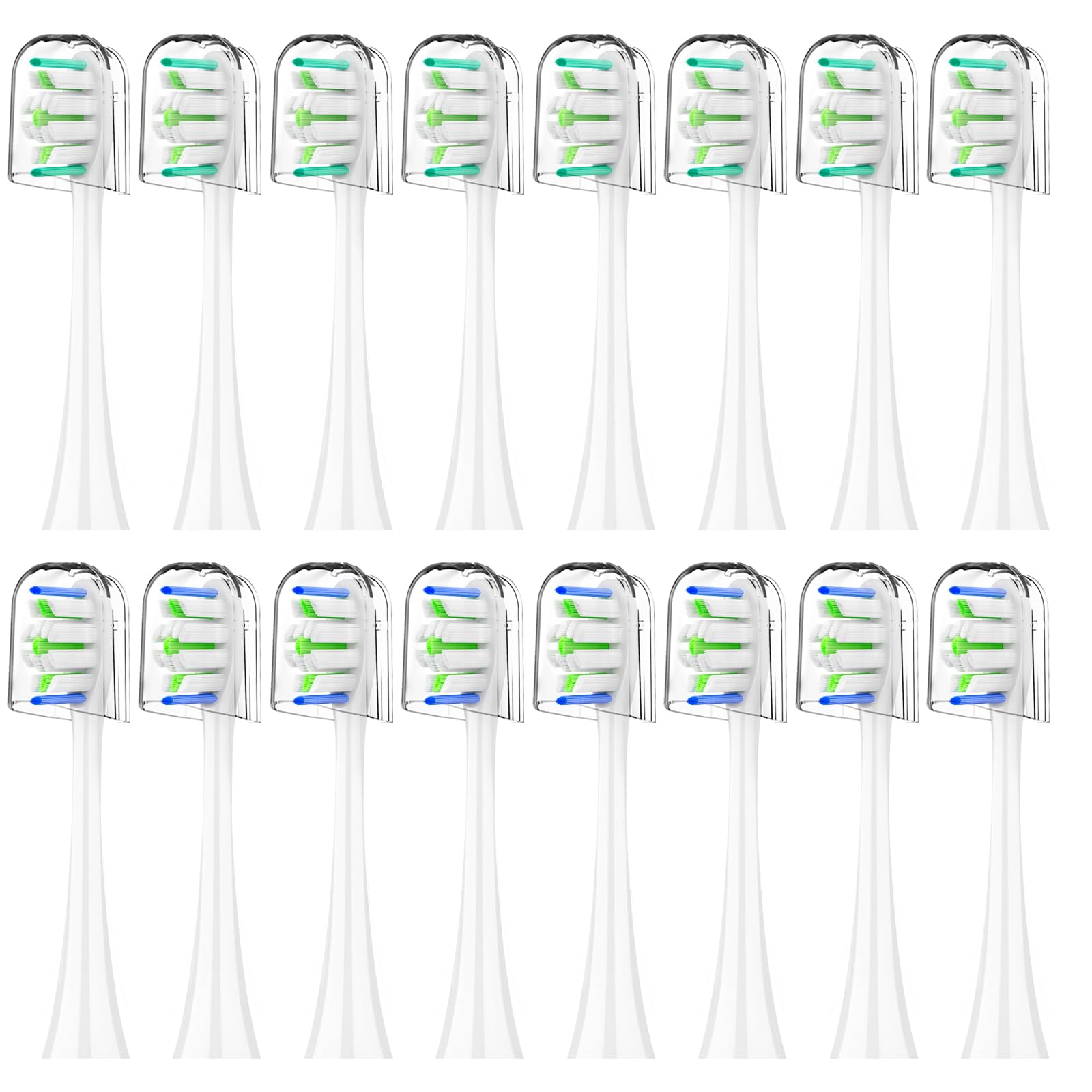 16-pack Philips Sonicare replacement toothbrush heads with soft bristles, white
