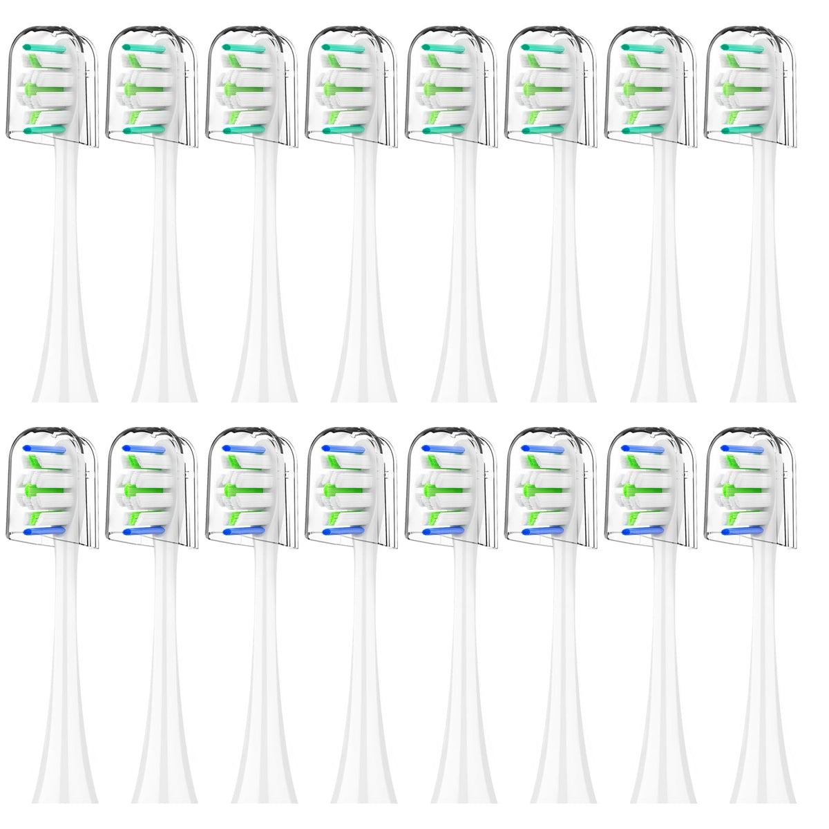16-pack Philips Sonicare replacement toothbrush heads with soft bristles, white